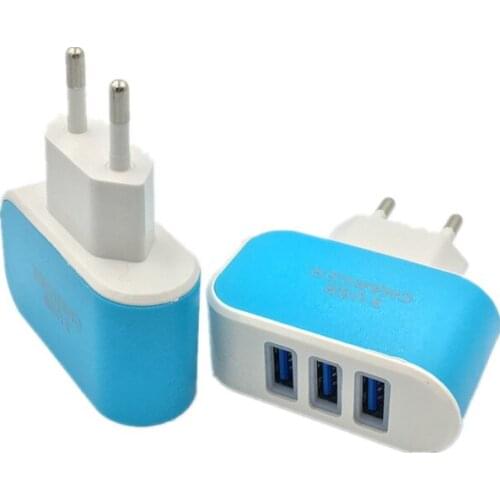 3USB Ports Multi Power Adapter Travel Wall AC Charger EU Plug for iPhone Android