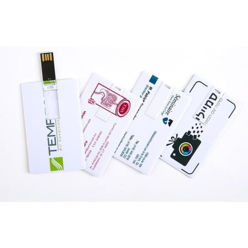 Custom Flash Drive - Bulk Pack - USB 2.0 Credit Card Design Colored in White - Digitally Print your Custom Design As Promotional