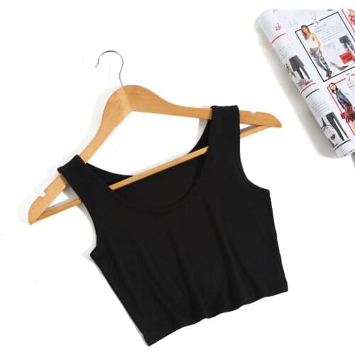 Sleeveless Short Cotton T Shirts Female Top Casual Tees Cute Cropped Tank Top Bralet Brand New Womens Summer Crop Top