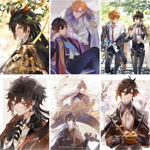 Genshin Impact Game Poster Dadalia/Zhong Li Anime Posters Canvas Painting Wall Art Picture Photos for Childrens Room Decor
