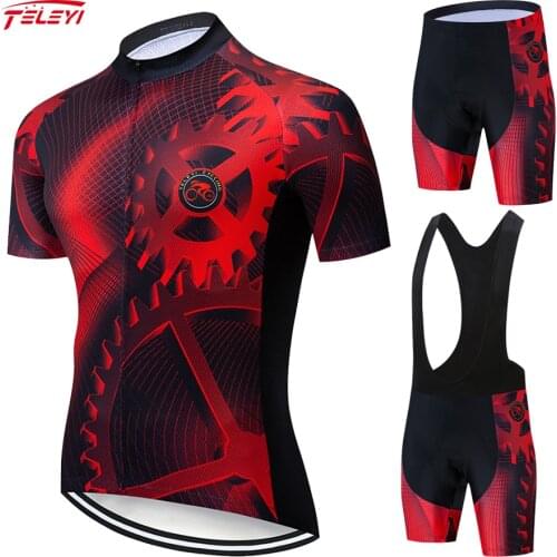 Teleyi 2021 Gear Pro Team Men Cycling Set Racing Bicycle Clothing Suit Breathable Mountain Bike Clothes Sportwears#21