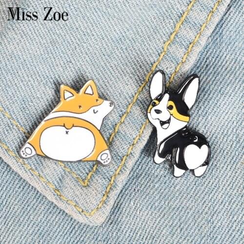 Corgi Butt Enamel Pin Sweety Cute Dogs Badge Brooch Bag Clothes Lapel pin Cartoon Animal Jewelry Gift for Corgi fans Kids Friend