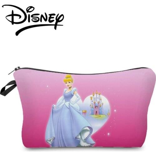 Disney Princess Cinderella Cosmetic Bags Cartoon Makeup Bag Pretty Child Organizer Bag Girl Birthday Party Candy Bag Pencil Case