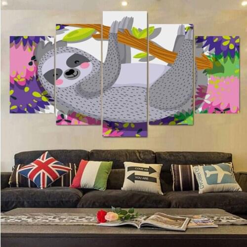 Sloth Pattern HD Print Canvas Painting Wall Art Picture for Living Room Home Decor