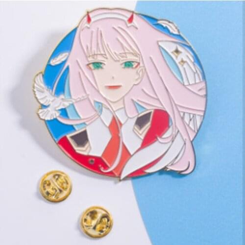 DARLING in the FRANXX ZERO TWO 02 Metal Badge Brooch Pin Anime Fan Collection Cute Cosplay Rare Limit Gift MZ