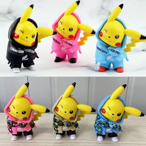 Pokemon Pikachu Fashion Black Pink Blue Cartoon Doll Decoration Car Accessories Decoration Decoration Party child Gift