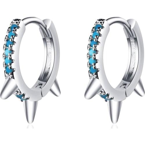 2021 New 925 Sterling Silver Cubic Zircon Rivets Earrings For Women Sexy Handmade Jewelry Cерьга eh759