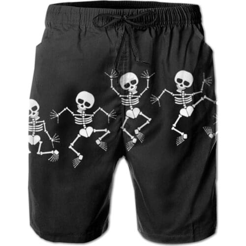 Mens Swimming Shorts Swimwear Skeletons Set For Halloween Men Trunks Swimsuit Man Beach Wear Short Pants Bermuda Boardshorts