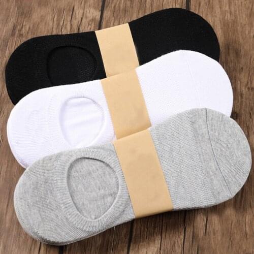 Men Women Breathable Sports Socks Solid Color Boat Socks Summer Non-slip Silicone Cotton Socks Mens Invisible Ankle Sock