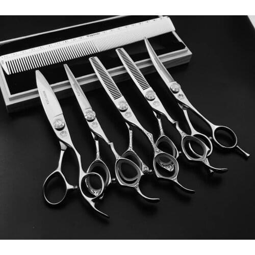 6 Professional Hair Salon Structure Scissors Set Cutting Barber Haircut Thinning Shear Scissors Hairdressing Hair Tools Scissors