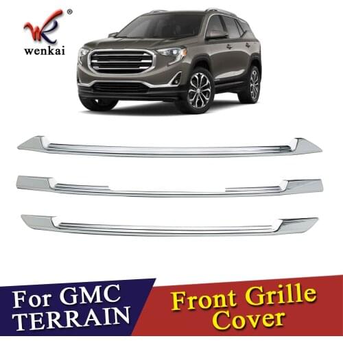 For GMC Terrain 2018-2020 ABS Chrome Front Grille Trim Cover Car Accessories
