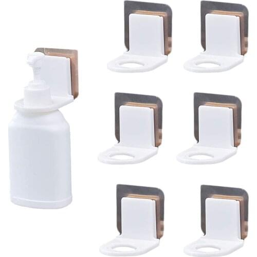 6 Pcs Soap Holder for Shower Wall Holder for Shampoo and Soap, Holder Hook and Gel Bottle Rack Self Adhesive Wall Mounted