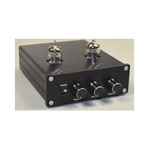 New black HiFi 6J1 Vacuum Tube Preamp Stereo Preamplifier Digital High Bass Adjustment