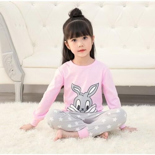 Sleepwear Pajama for Kids Girls Cotton Cartoon Animal Children Clothes Pyjama Casual Soft Homewear Comfortable Baby Girl Pijama