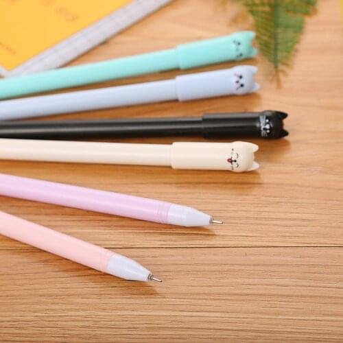 120 Pcs Creative Stationery Cap Cat Cartoon Neutral Pen Cute Pendulum Cat Learn Office Water-based Pen Kawaii School Supplies