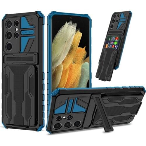 Card Slot Silicone Phone Case For Samsung Galaxy A03S A02S A21S A72 A52 A12 A22 A32 S21 S20 FE Camera Protect TPU Bumper Cases