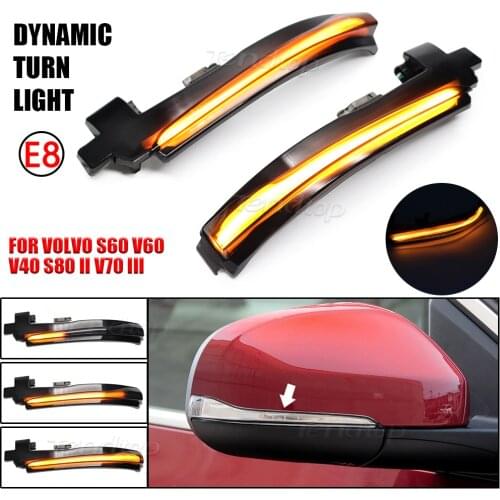 LED Dynamic Turn Signal Light Side Mirror Lamp For Volvo V40 CC II V60 S60 2011-2018 S80 V70 III Sequential Flasher Amber