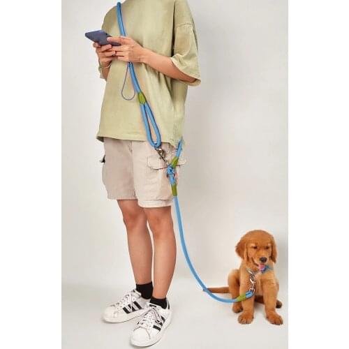Dog Leash Harness Leather Accessories Multi Pet Necessary Functional Running Convenient Shoulder Strap Free Hands Dog Supplies