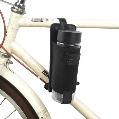 Tourbon Cycling Bike Bottle Water Kettle Holder Carrier Bag Bicycle Frame Tube Cup Coffee Beer Pouch Hanging Leather Accessories