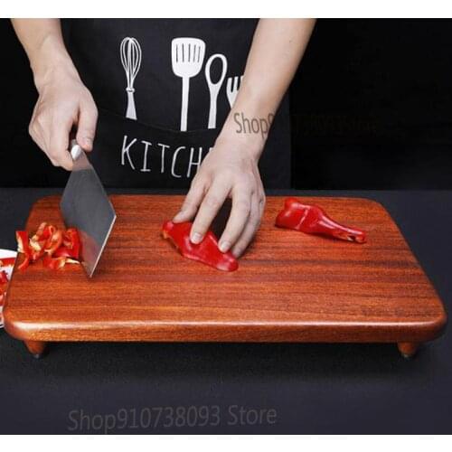 Thickened High Foot Cutting Board Solid Wood Household Antibacterial And Mildew Proof Ebony Cutting Board Kitchen Cutting