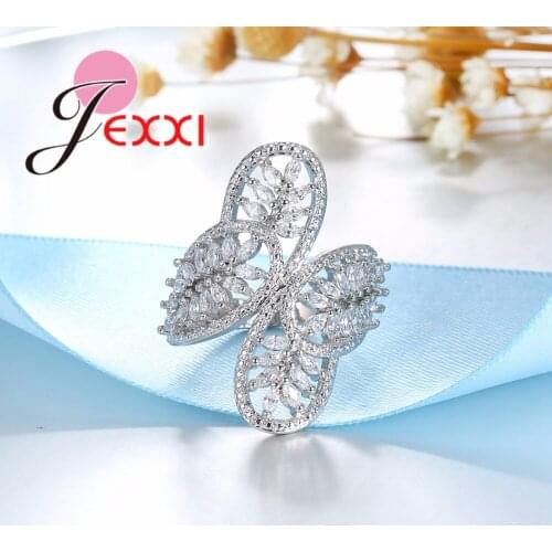 Vintage 925 Sterling Silver Zircon CZ Rings Jewelry Fashion Hollow Out Engagement Party Finer Anillos For Women Bague