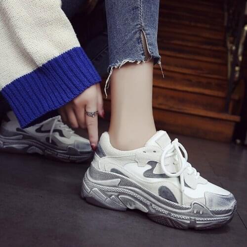 QWEDF Womens sneakers women,Female Platform Sneakers Vulcanize shoes Chunky Sneakers Women Basket Femme zapatos de mujer F4-16