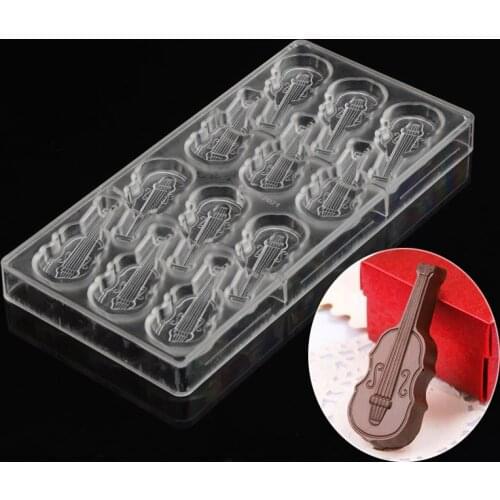 Hard Plastic Violin Shape Polycarbonate PC Chocolate Candy Jelly Mould Mold