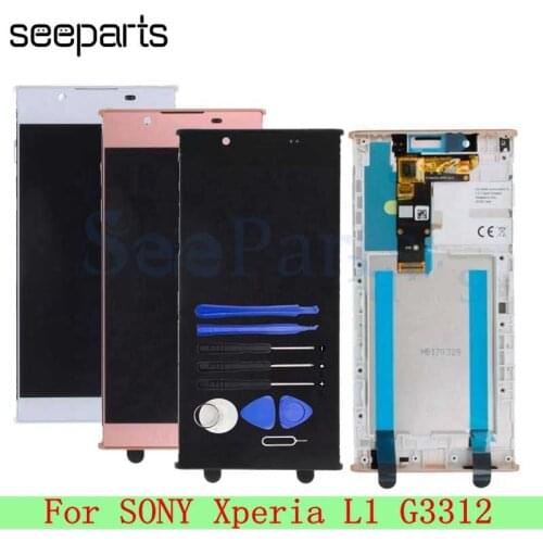 5.5" For SONY Xperia L1 G3312 LCD Display+Touch Screen Digitizer Assembly Replacement Parts For Sony L1 Lcd With Frame