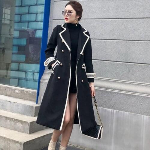 Winter Woolen Jacket Women Clothes New 2021 Autumn Woolen Coat Women Clothing Long Slim Thick Warm Coats Female Jackets Black