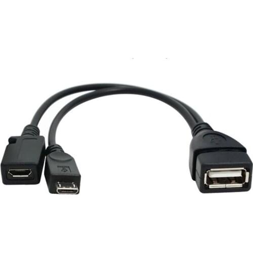1pc 2 In 1 OTG Micro USB Host Power Y Splitter USB Adapter to Micro 5 Pin Male Female Cable