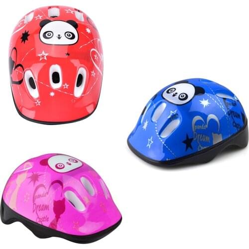 3 Colors 1Pcs Kids Sports Panda Pattern Head Helmets Skating Skate Board Girls Boys Protective Gear Childrens Safety Helmet