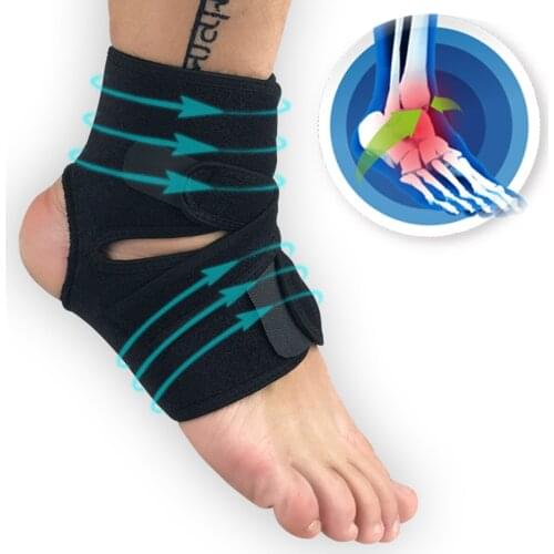 1Pc Adjustable Ankle Support Brace Open Patella Running Strap Injury Pain Relief Ankle Support Pad Protection Elastic Brace