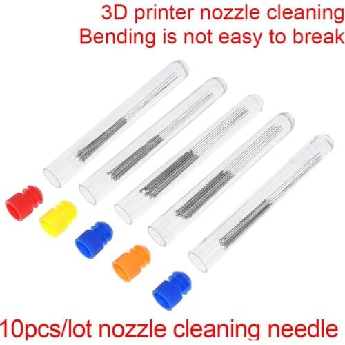 10Pcs a lot Stainless Steel Nozzle Cleaning Needle 0.2/0.25/0.3/ 0.35/0.4mm 3D Printer Special Drill Cleaner stainless needle