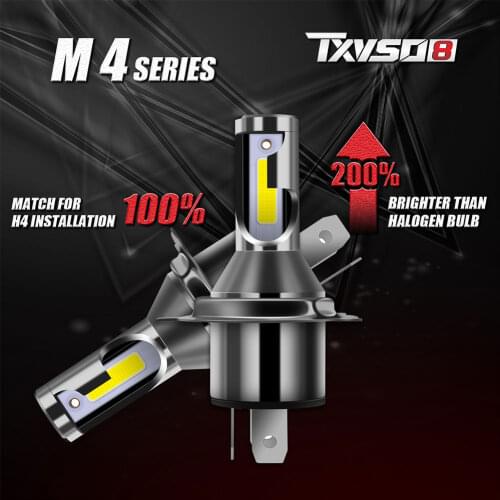 2PCS Car Headlight Bulb Hi/Lo for Car MINI 9003/HB2 Hi/LO Universal Auto COB 6000K Light 55W/Bulb 26000LM LED H4