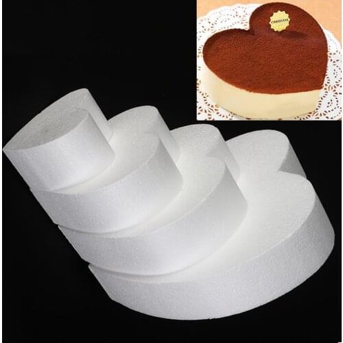 4/6/8/10inch Heart Shaped Foam Cake Mould Dummy Practice Model Flower Decor Sugarcraft Kitchen Accessories Party DIY Tools