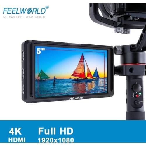 FEELWORLD F5 5" 5 inch On Camera Field Monitor 4K HDMI IPS Full HD 1920x1080 Monitor for Canon Nikon Sony DSLR Camera Gimbal