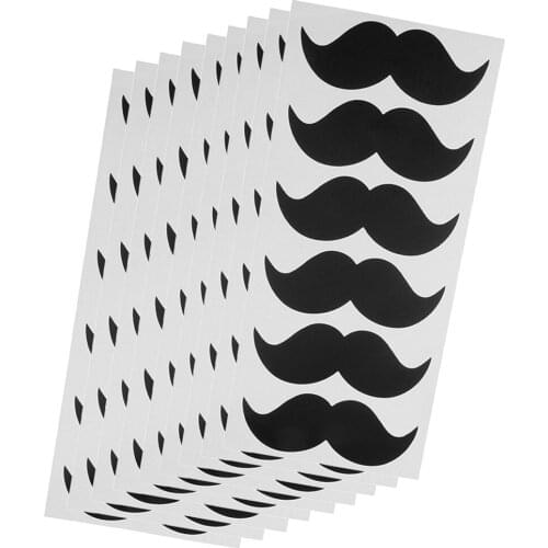 54pcs Funny Black Mustache Vinyl Mustache Decal Stickers Art Party DIY