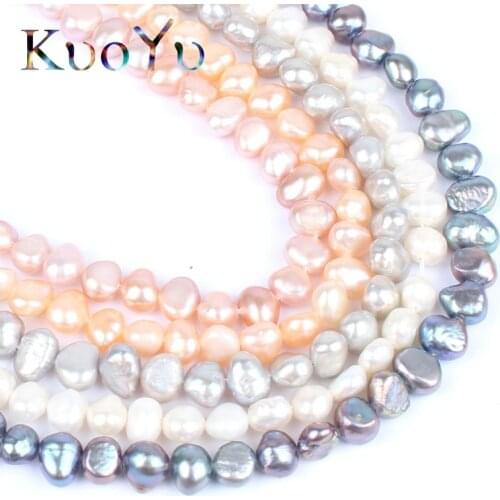 6-7mm Natural White Pink Irregular Freshwater Pearl Baroque Loose Beads Strand 15" For DIY Making Bracelet Necklace Jewelry