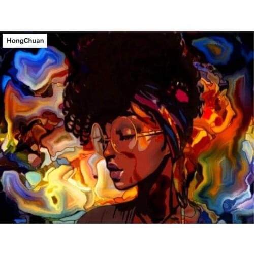 African abstract figures 5D DIY square/rounddiamond paintingcross stitch needleworkmosaic diamond thorn show home decorationgift