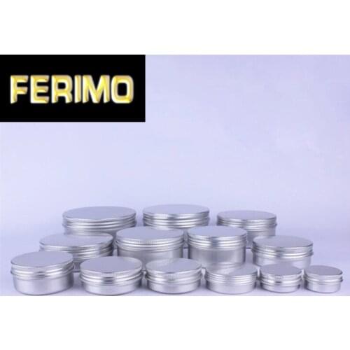 30pcs Aluminum Tin Jar Lip Balm Container Empty Candle Jars Metal Containers Cream Pot Box 80g/100g/120g/150g/200g/250g