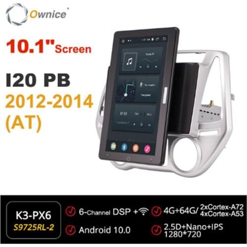 Ownice 720P Android 10.0 Car Radio ForHyundai i20 PB 2012 2013 2014 Car Video Auto Multimedia head Unit 10.1" IPS Rotatable