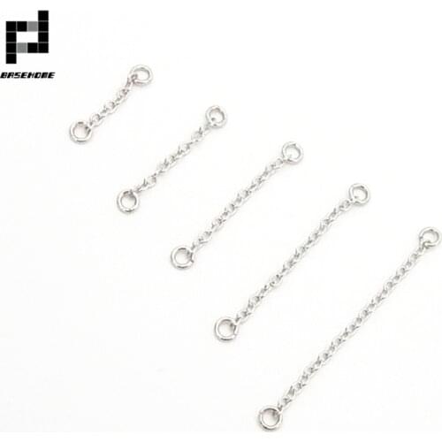 BASEHOME 5pcs/lot 15/20/25/30/50mm 925 Sterling Silver Chain Connector Hook Clasp Extender Chain Link Fit DIY Necklace Bracelet