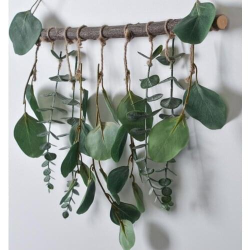 Artificial Green Plants Wall Hanging Decor Artificial Eucalyptus Leaves Door Curtain Home Living Room Wall Decor Greenery
