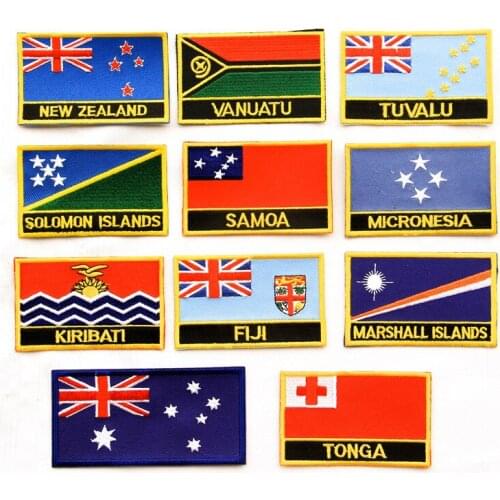 Exquisite Round Whole world National flag Embroidered Patches Iron Clothes Diy Dress Stickers Appliques Accessories South Badge