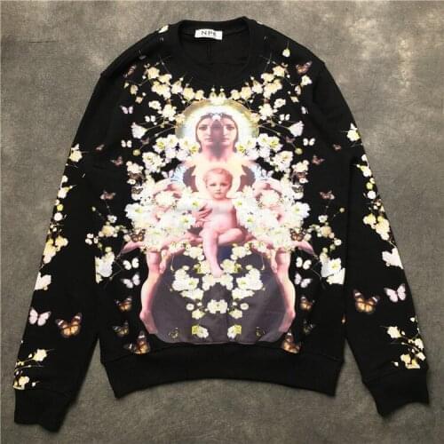 Kiryaquy Men's Hoodies With Flowers