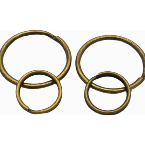 100pcs Split Ring Jump Ring Key Ring Key Chain Round Ring Antique Bronze Iron 15/25mm DIY Charm Jewelry Purse Accessories