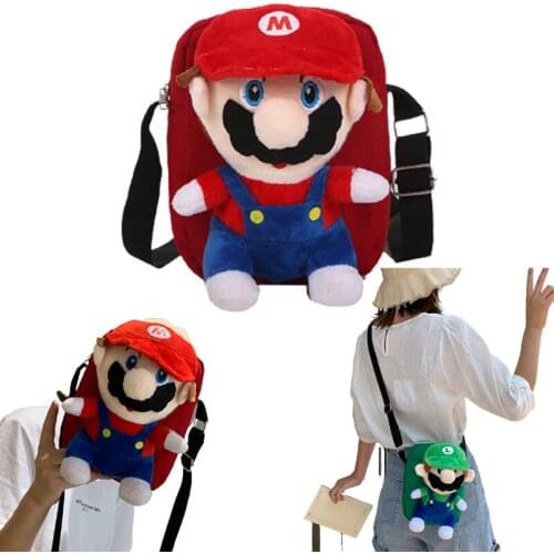 Super Mario Doll Ins College Style Cute One-shoulder Japanese Harajuku Student Canvas Bag Childrens Party Birthday Gift