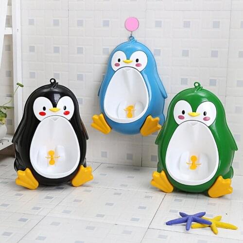 Cute Kids Urinal for 8M to 6Y Boys Baby Potty Penguin Childrens Toilet Training Urinal-boy Stand Hook Pee Trainers Pots Penico