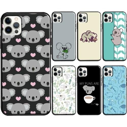 Cute Cartoon Koala Soft Cover For iPhone 12 11 Pro Max X XR XS Max 5S SE 2020 8 7 Plus 12 Mini Phone Case