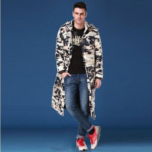 2020 Hot Sale Men Winter Warm White Duck Down Coat Male X-Long Thickening Jacket Outwear Windproof Hooded Parkas HJ108